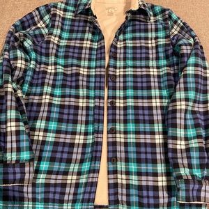 LLBEAN FLEECED LINED FLANNEL SHIRT, sz XXS